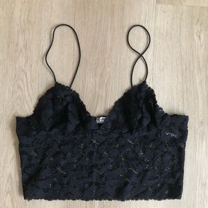Free People Black Lace Intimately Brami Casual Lounge Bralette Size XS